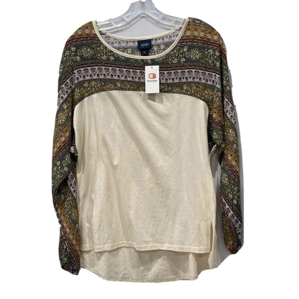 Daytrip Shirt Womens XS Boho long sleeved cream blouse Top New